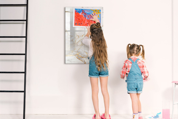 Dry erase board magnetic Stylish marble photo board