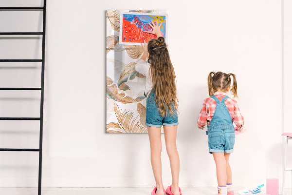 Magnetic dry erase board A colorful board for photos and notes