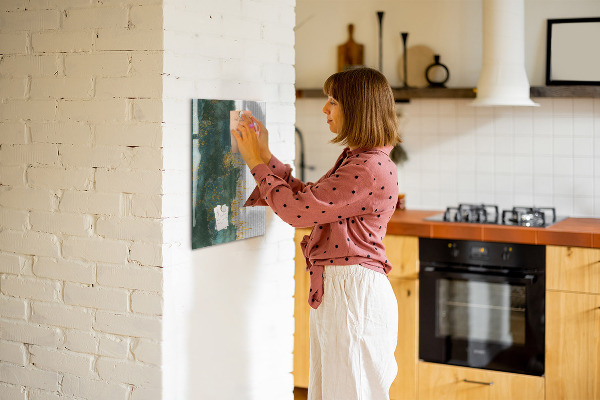 Dry erase board magnetic Modern board for photos and notes