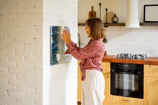 Magnetic dry erase board Modern board for photos and notes