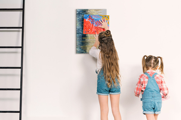 Magnetic dry erase board Modern board for photos and notes