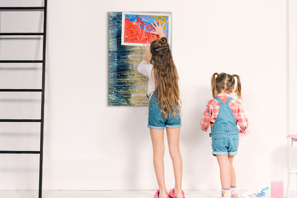 Magnetic dry erase board Modern board for photos and notes