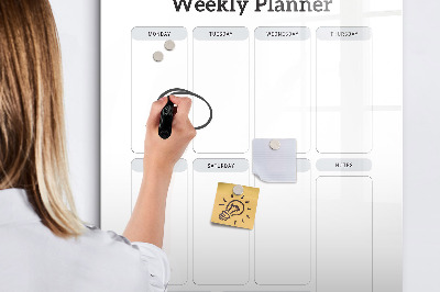 Dry erase board magnetic Weekly planner with space for photos