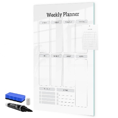 Dry erase board magnetic Weekly planner with space for photos