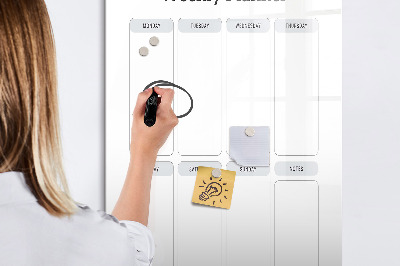 Dry erase board magnetic Weekly planner with space for photos