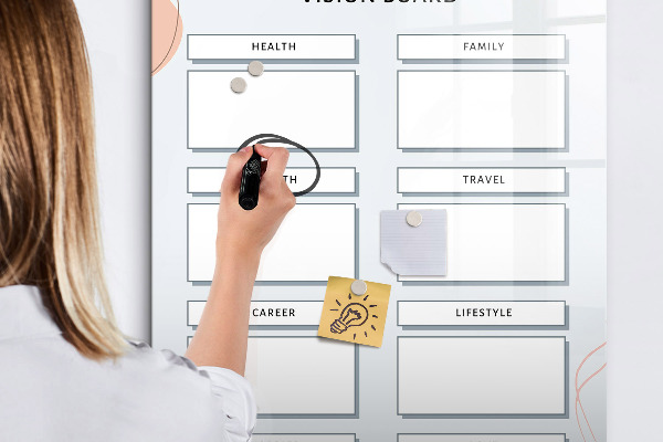 Dry erase board magnetic Vision Board for a Better Life