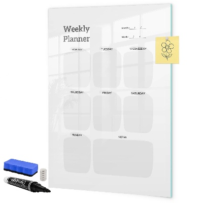 Magnetic dry erase board Weekly planner with space for photos