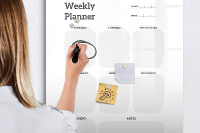 Magnetic dry erase board Weekly planner with space for photos
