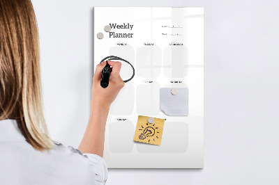 Magnetic dry erase board Weekly planner with space for photos