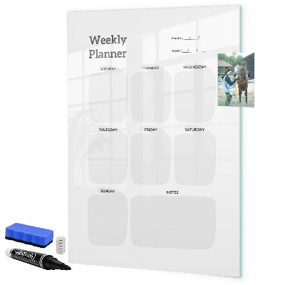 Magnetic dry erase board Weekly planner with space for photos