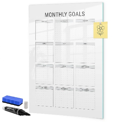 Magnetic dry erase board Planning monthly goals and tasks