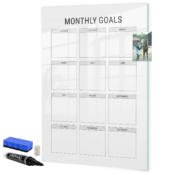 Magnetic dry erase board Planning monthly goals and tasks