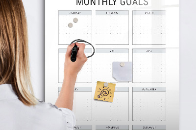 Magnetic dry erase board Planning monthly goals and tasks