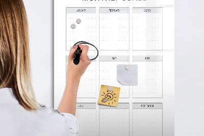 Magnetic dry erase board Planning monthly goals and tasks