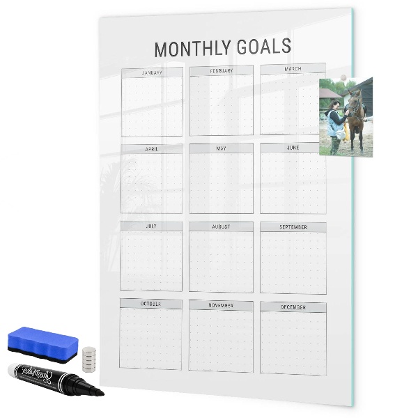 Magnetic dry erase board Planning monthly goals and tasks