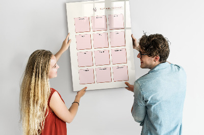 Magnetic dry erase board Birthday calendar with space for photos