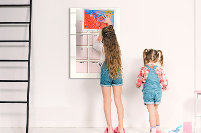 Magnetic dry erase board Birthday calendar with space for photos