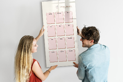 Magnetic dry erase board Birthday calendar with space for photos