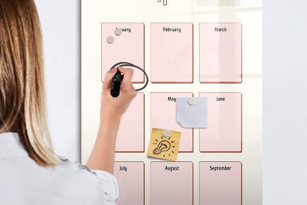 Magnetic dry erase board Birthday calendar with space for photos