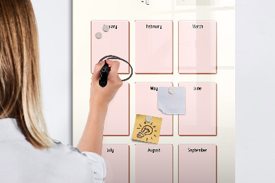 Magnetic dry erase board Birthday calendar with space for photos