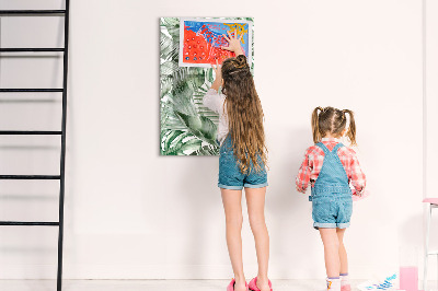 Dry erase board magnetic Green board for photos and notes