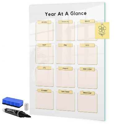 Magnetic dry erase board Annual calendar for personalization