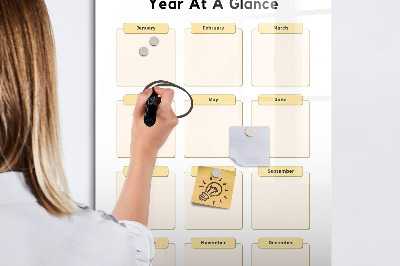 Magnetic dry erase board Annual calendar for personalization