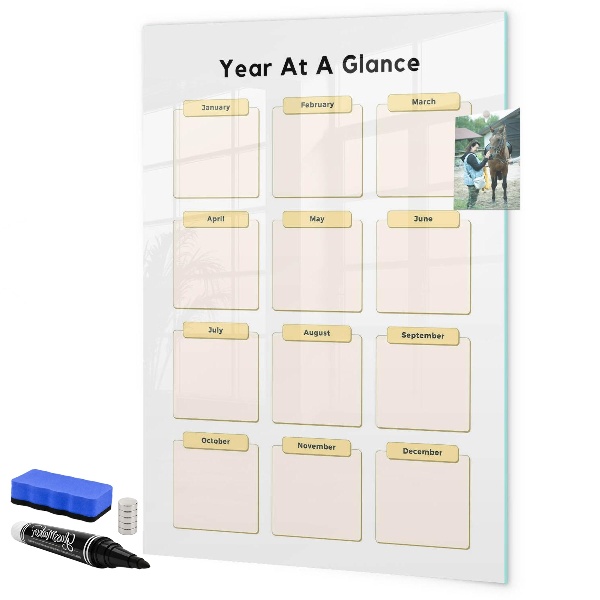 Magnetic dry erase board Annual calendar for personalization