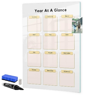 Magnetic dry erase board Annual calendar for personalization