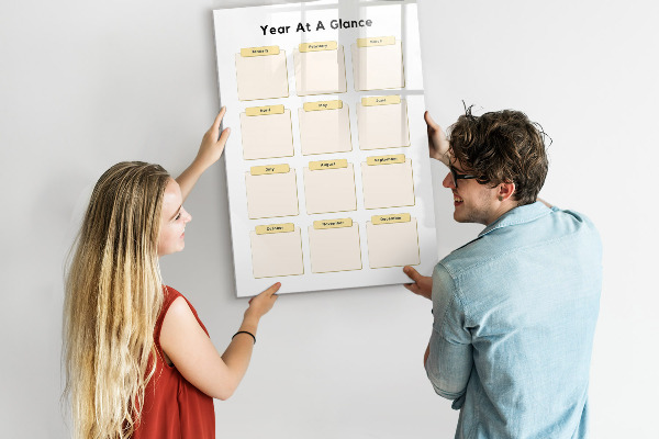 Magnetic dry erase board Annual calendar for personalization
