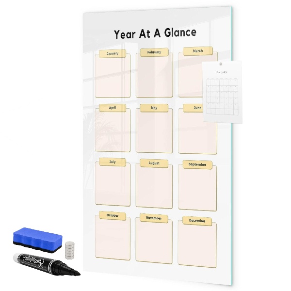 Magnetic dry erase board Annual calendar for personalization