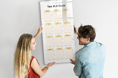 Magnetic dry erase board Annual calendar for personalization