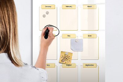 Magnetic dry erase board Annual calendar for personalization