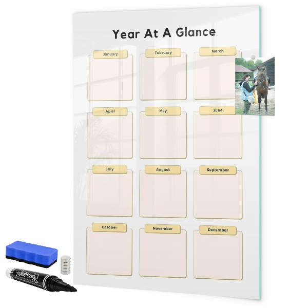 Magnetic dry erase board Annual calendar for personalization