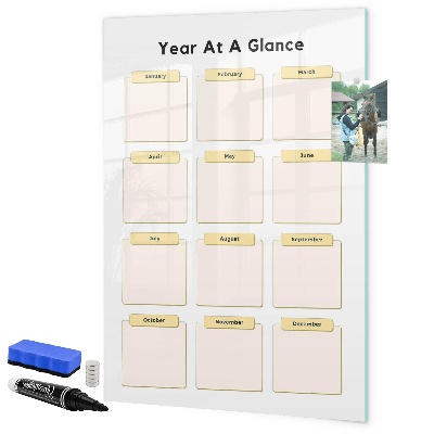 Magnetic dry erase board Annual calendar for personalization