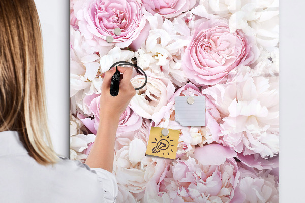 Magnetic dry erase board Floral board for notes and photos