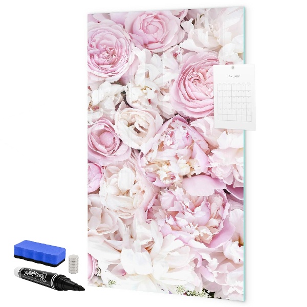 Magnetic dry erase board Floral board for notes and photos
