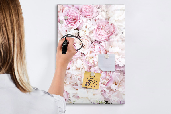 Magnetic dry erase board Floral board for notes and photos