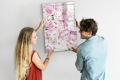 Magnetic dry erase board Floral board for notes and photos