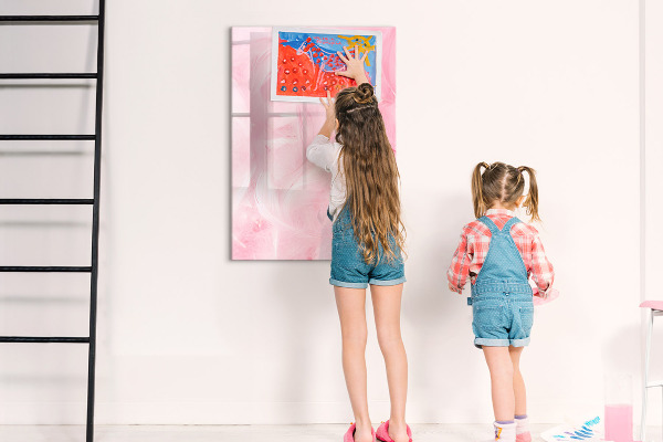Magnetic dry erase board Pink board for notes and photos