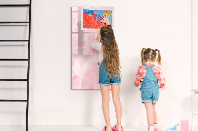 Magnetic dry erase board Pink board for notes and photos