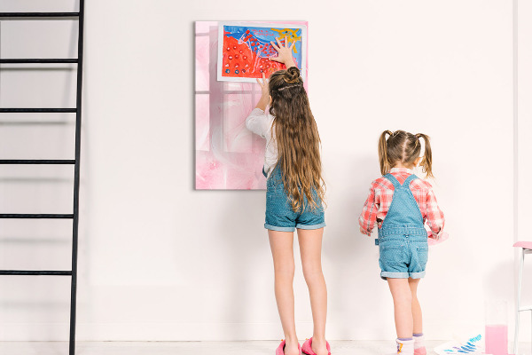 Magnetic dry erase board Pink board for notes and photos