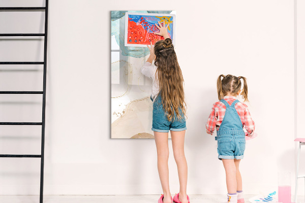 Dry erase board magnetic Modern photo board in pastel colors