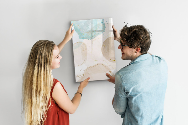 Dry erase board magnetic Modern photo board in pastel colors