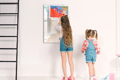Dry erase board magnetic Modern photo board in pastel colors
