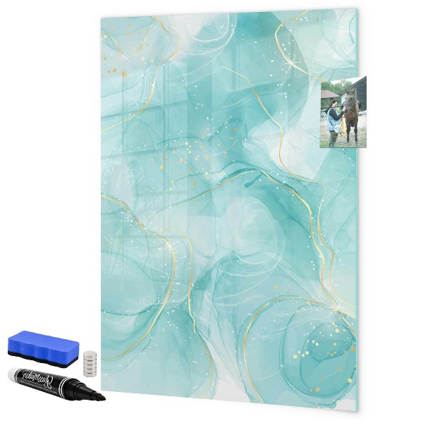 Magnetic dry erase board A colorful board for presenting photos