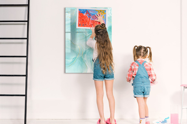 Magnetic dry erase board A colorful board for presenting photos