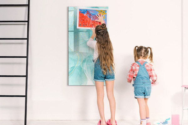 Magnetic dry erase board A colorful board for presenting photos