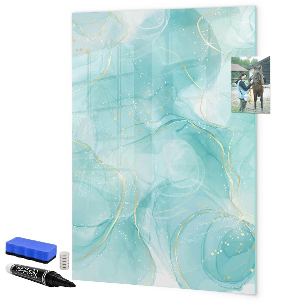 Magnetic dry erase board A colorful board for presenting photos