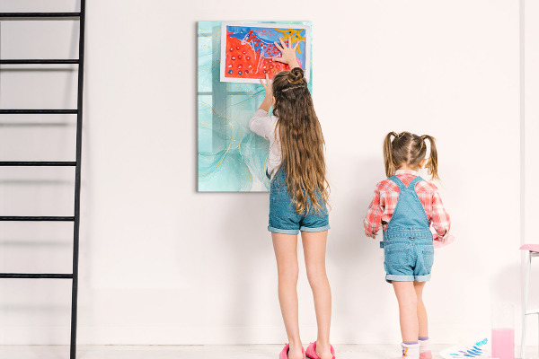 Magnetic dry erase board A colorful board for presenting photos